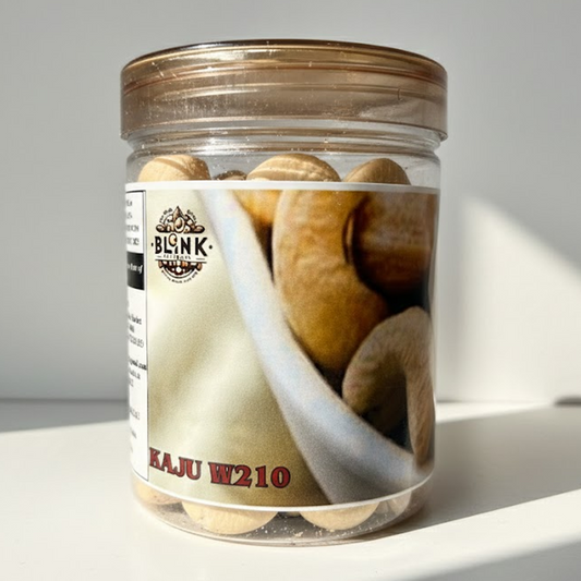Premium Cashew Nuts W210 – Whole Kaju | 250g Jar