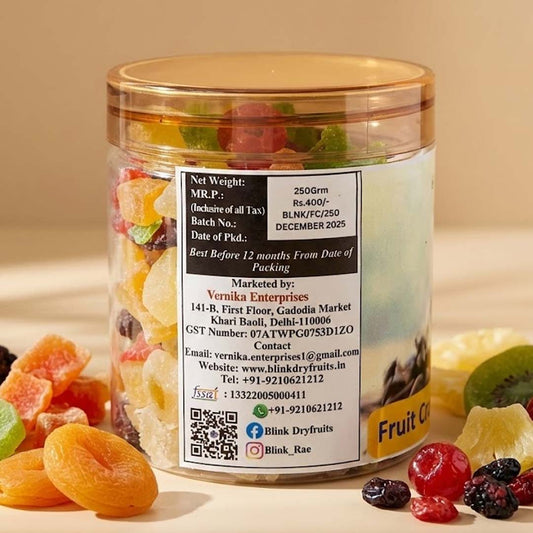 Premium Fruit Cocktail Mix – Colorful, Naturally Sweet & Refreshing | 250g Jar