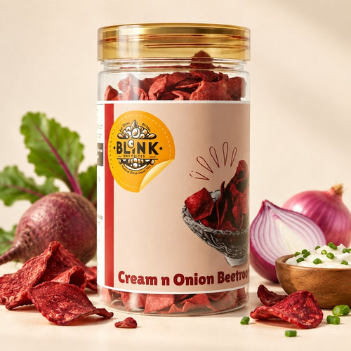 Cream & Onion Beetroot Chips – Healthy Millet Snack | 150g Jar