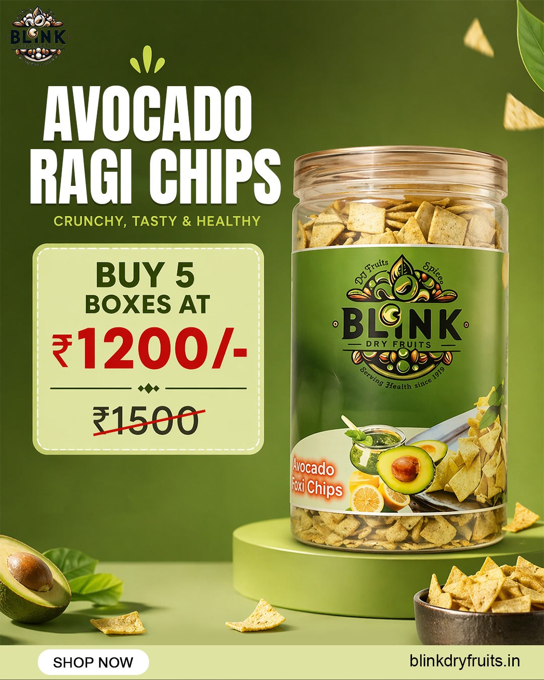 Healthy Avocado Ragi Chips  Baked Millet Snack
